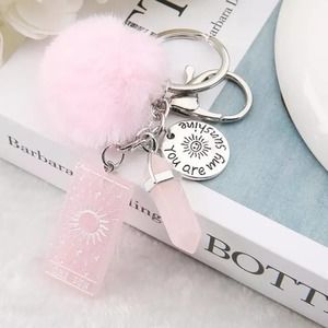 COPY -Tarot Card Sun Resin With Puffer Ball Quartz Car Key Ring